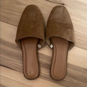Brown Suede Women's Slip-On Mules